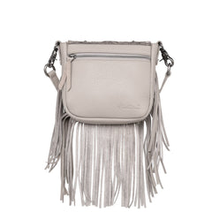 Montana West Genuine Leather Tooled Collection Fringe Crossbody - Cowgirl Wear