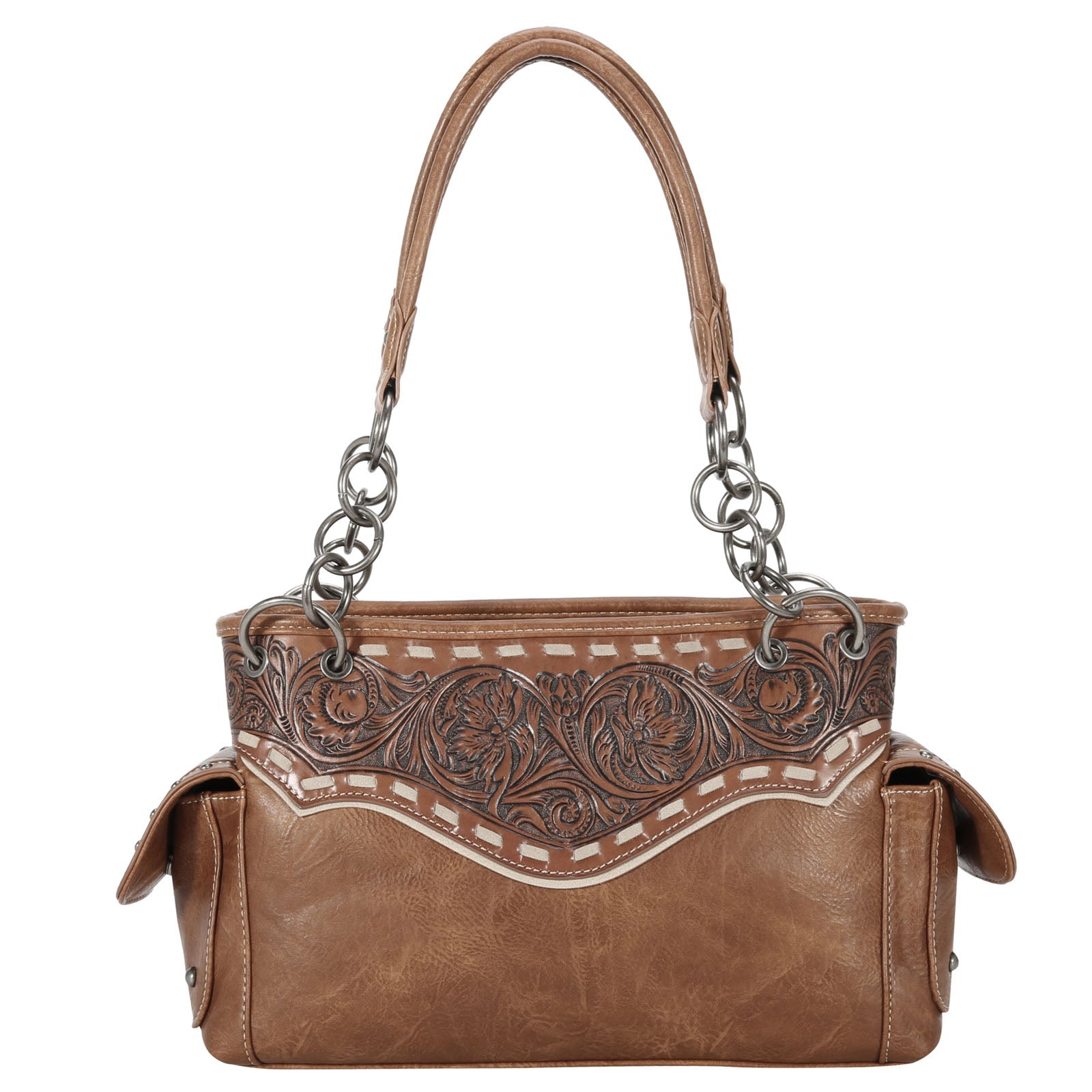 Trinity Ranch Tooled Collection Concealed Carry Satchel - Cowgirl Wear