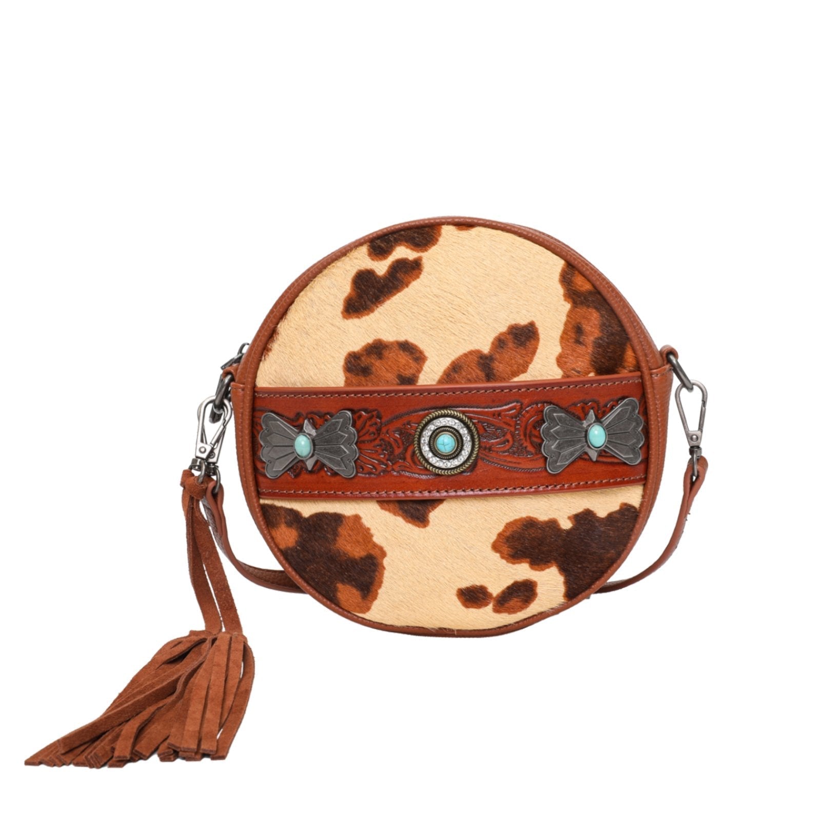 Wrangler Hair-on Collection Circle Wristlet /Crossbody Bag - Cowgirl Wear