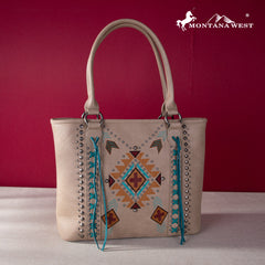 Montana West Embroidered Aztec Collection Concealed Carry Tote