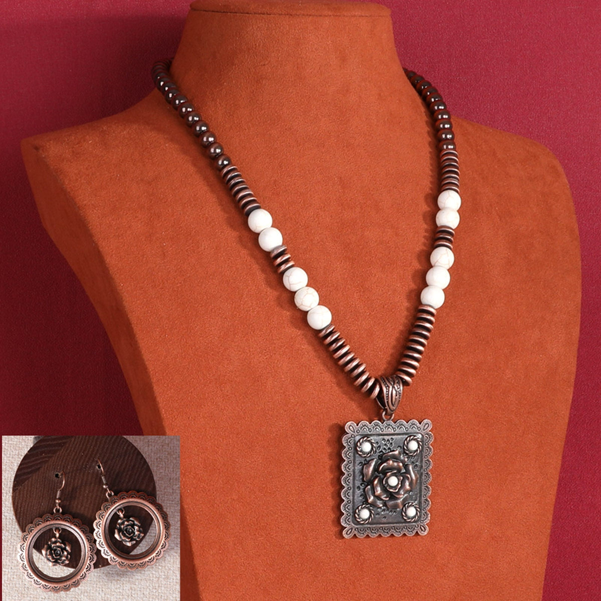 Wrangler Jewelry Sets Bohemian Pendant Necklace Earrings Set - Cowgirl Wear