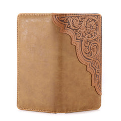 Embossed Floral Men's Bifold Long PU Leather Wallet - Cowgirl Wear