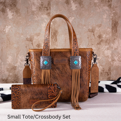 2024 New Wrangler Hair-On Cowhide Tote/Crossbody Bag Collection - Cowgirl Wear