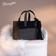 Wrangler Faux Shearling Tote Bag