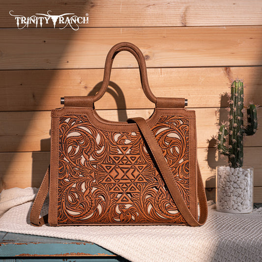 Trinity Ranch Tooled Tote Carry Bag