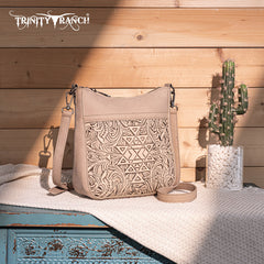 Trinity Ranch Floral Aztec Tooled Crossbody