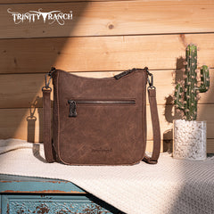 Trinity Ranch Floral Aztec Tooled Crossbody