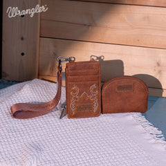 Wrangler Embroidered Boot Scroll Crossbody Purse Set