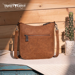 Trinity Ranch Floral Aztec Tooled Crossbody