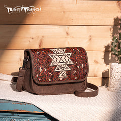 Trinity Ranch Floral Aztec Tooled Crossbody