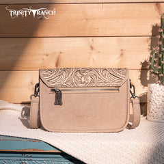 Trinity Ranch Floral Aztec Tooled Crossbody