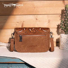 Trinity Ranch Floral Aztec Tooled Crossbody