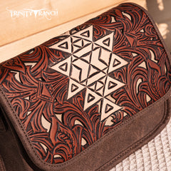 Trinity Ranch Floral Aztec Tooled Crossbody