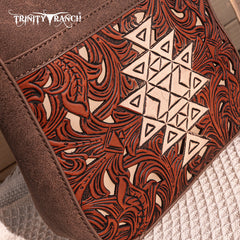 Trinity Ranch Floral Aztec Tooled Crossbody