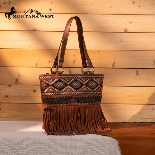 Montana West Tooled Collection Concealed Carry Tote