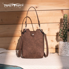 Trinity Ranch Floral Aztec Tooled Mini Tote/Crossbody