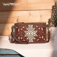 Trinity Ranch Floral Aztec Tooled Collection Clutch/Crossbody