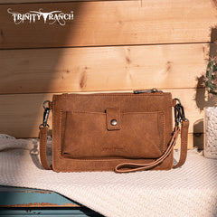 Trinity Ranch Floral Aztec Tooled Collection Clutch/Crossbody