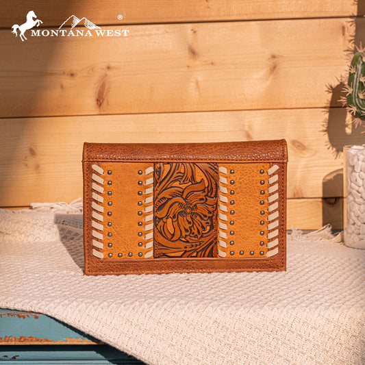 Montana West Tooled Floral Bi-Fold Wallet