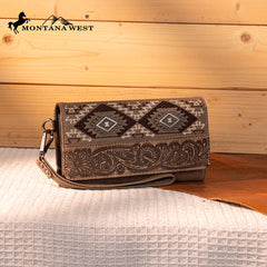 Montana West Tooled Embroidered Collection Wallet