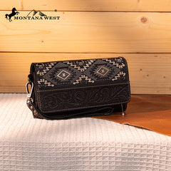 Montana West Tooled Embroidered Collection Wallet