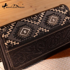 Montana West Tooled Embroidered Collection Wallet