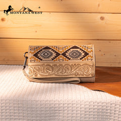 Montana West Tooled Embroidered Collection Wallet