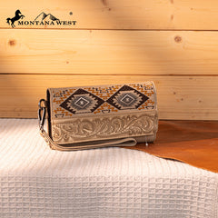 Montana West Tooled Embroidered Collection Wallet