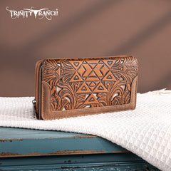 Trinity Ranch Floral Aztec Tooled Collection Wallet