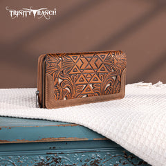 Trinity Ranch Floral Aztec Tooled Collection Wallet