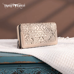 Trinity Ranch Floral Aztec Tooled Collection Wallet