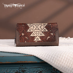 Trinity Ranch Floral Aztec Tooled Collection Wallet