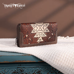 Trinity Ranch Floral Aztec Tooled Collection Wallet