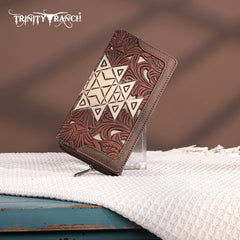 Trinity Ranch Floral Aztec Tooled Collection Wallet