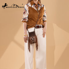 Montana West Tooled Collection Phone Crossbody Bag