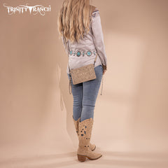 Trinity Ranch Floral Aztec Tooled Collection Clutch/Crossbody