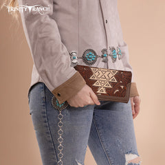 Trinity Ranch Floral Aztec Tooled Collection Wallet