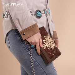 Trinity Ranch Floral Aztec Tooled Collection Wallet