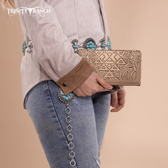 Trinity Ranch Floral Aztec Tooled Collection Wallet