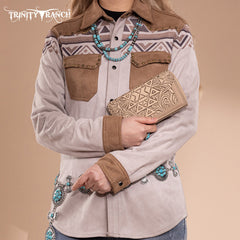 Trinity Ranch Floral Aztec Tooled Collection Wallet