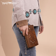 Trinity Ranch Floral Aztec Tooled Collection Wallet