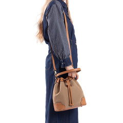 LEE Waxed Canvas Drawstring Hobo Bag/Crossbody