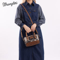 Wrangler Genuine Hair-On Cowhide Barrel Bag/Crossbody