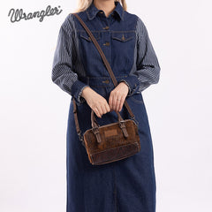 Wrangler Genuine Hair-On Cowhide Barrel Bag/Crossbody