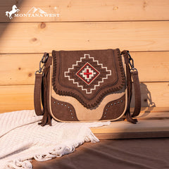 Montana West Aztec Fringe Crossbody Purse