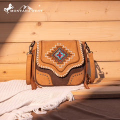 Montana West Aztec Fringe Crossbody Purse