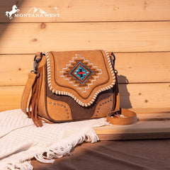 Montana West Aztec Fringe Crossbody Purse