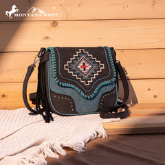 Montana West Aztec Fringe Crossbody Purse