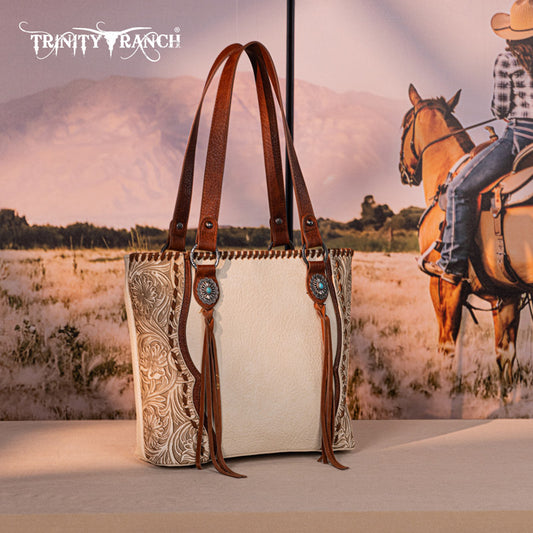 Trinity Ranch Floral Tooled Concealed Carry Tote Bag