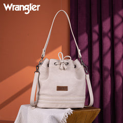 Wrangler Leather Bucket Crossbody Bag